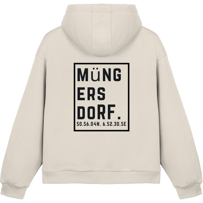 Müngersdorf Koordinaten (großer Druck auf dem Rücken) - Fluffy Boxcut Hoodie