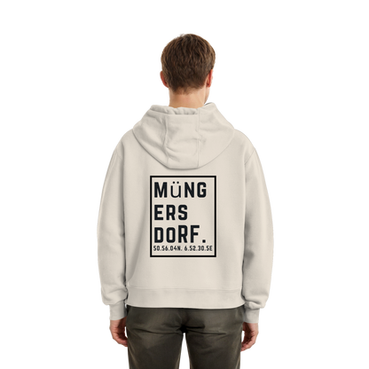 Müngersdorf Koordinaten (großer Druck auf dem Rücken) - Fluffy Boxcut Hoodie