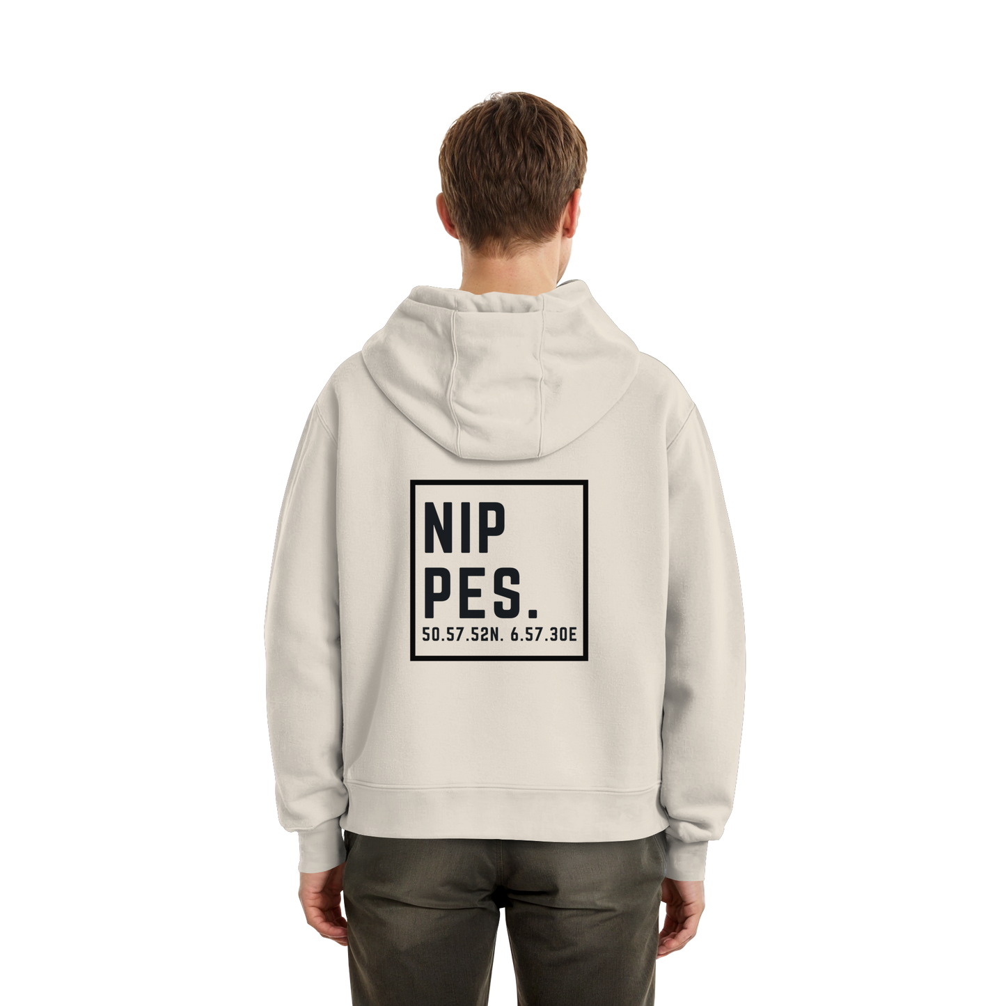 Nippes Koordinaten (großer Druck auf dem Rücken) - Fluffy Boxcut Hoodie