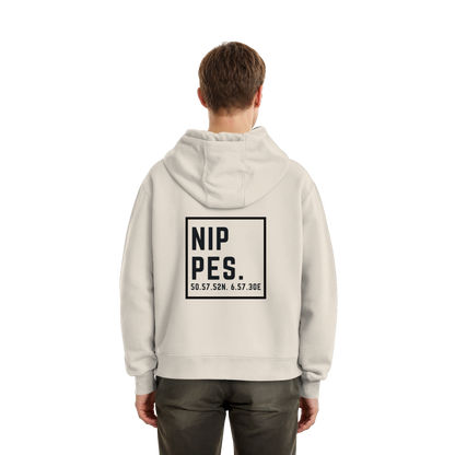 Nippes Koordinaten (großer Druck auf dem Rücken) - Fluffy Boxcut Hoodie