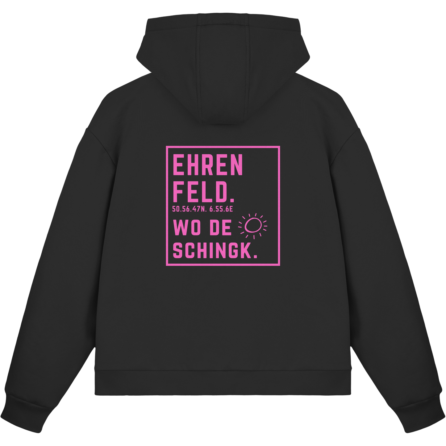 Wo de Sonn schingk - Ehrenfeld Druck Rücken  - Fluffy Boxcut Zipper