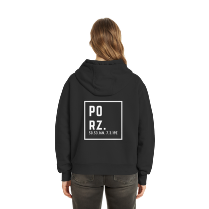 Porz Koordinaten (großer Druck Rücken) - Fluffy Boxcut Zipper