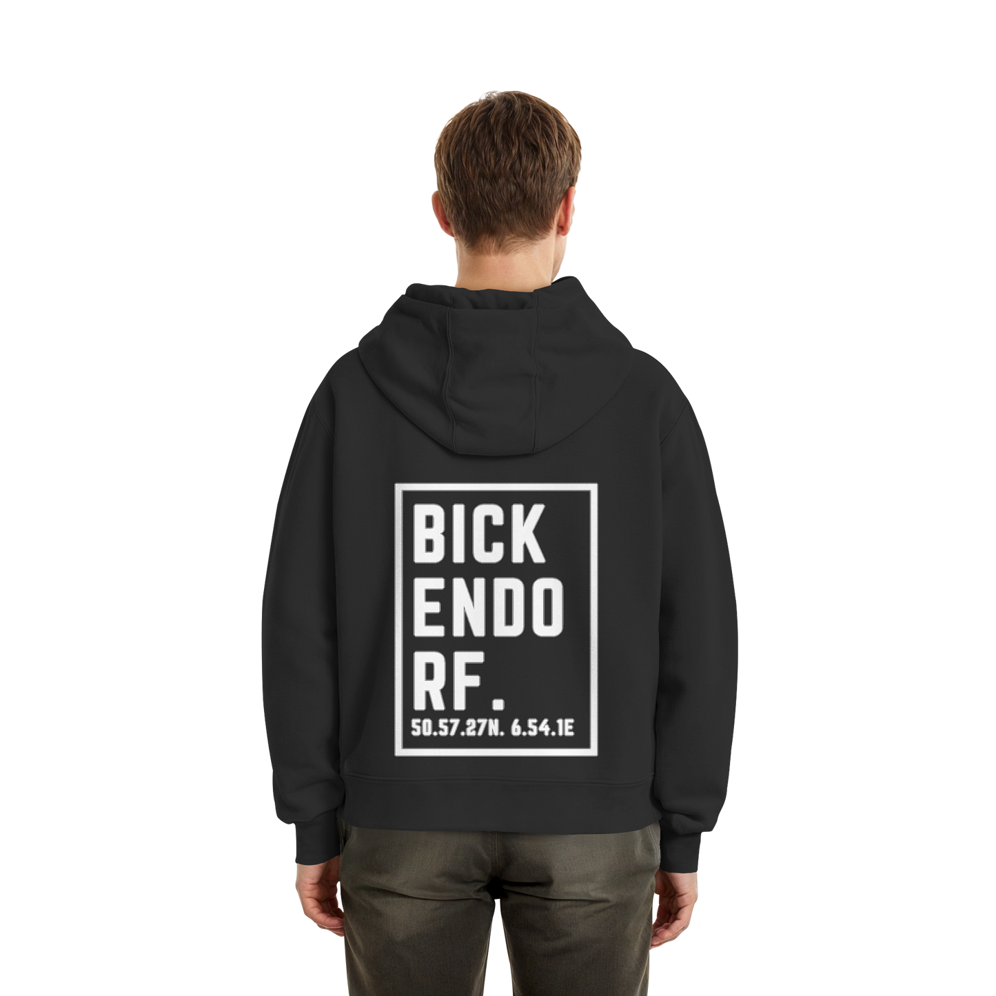 Bickendorf Koordinaten (großer Druck auf dem Rücken) - Fluffy Boxcut Zipper