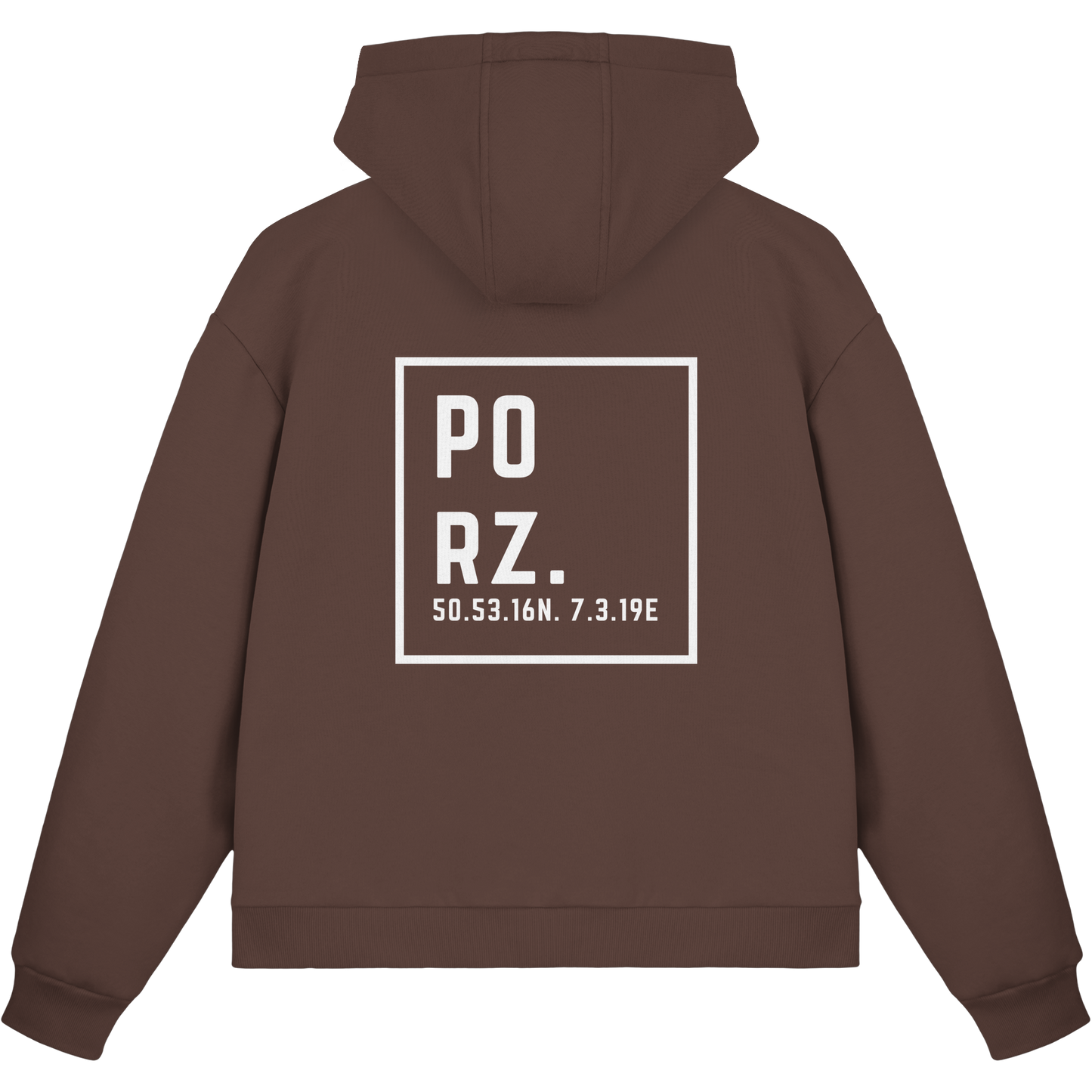 Porz Koordinaten (großer Druck Rücken) - Fluffy Boxcut Zipper