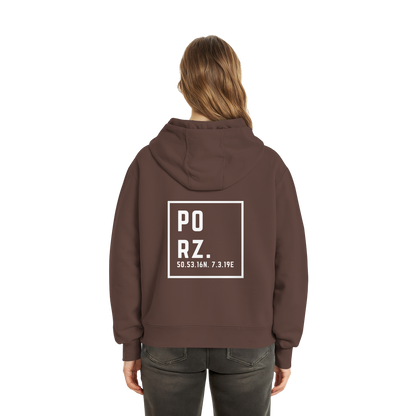 Porz Koordinaten (großer Druck Rücken) - Fluffy Boxcut Zipper
