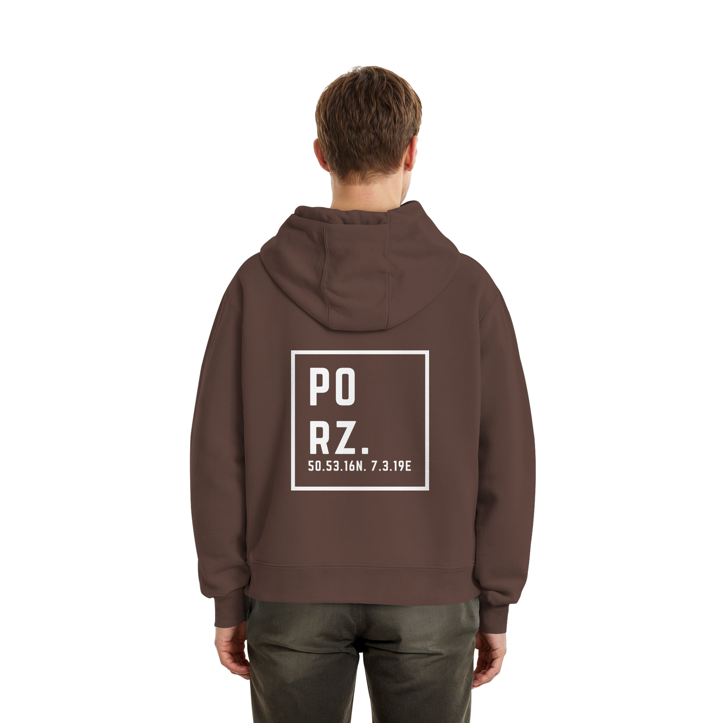 Porz Koordinaten (großer Druck Rücken) - Fluffy Boxcut Zipper