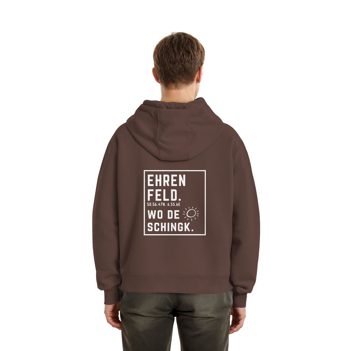 Wo de Sonn schingk - Ehrenfeld Druck Rücken  - Fluffy Boxcut Zipper