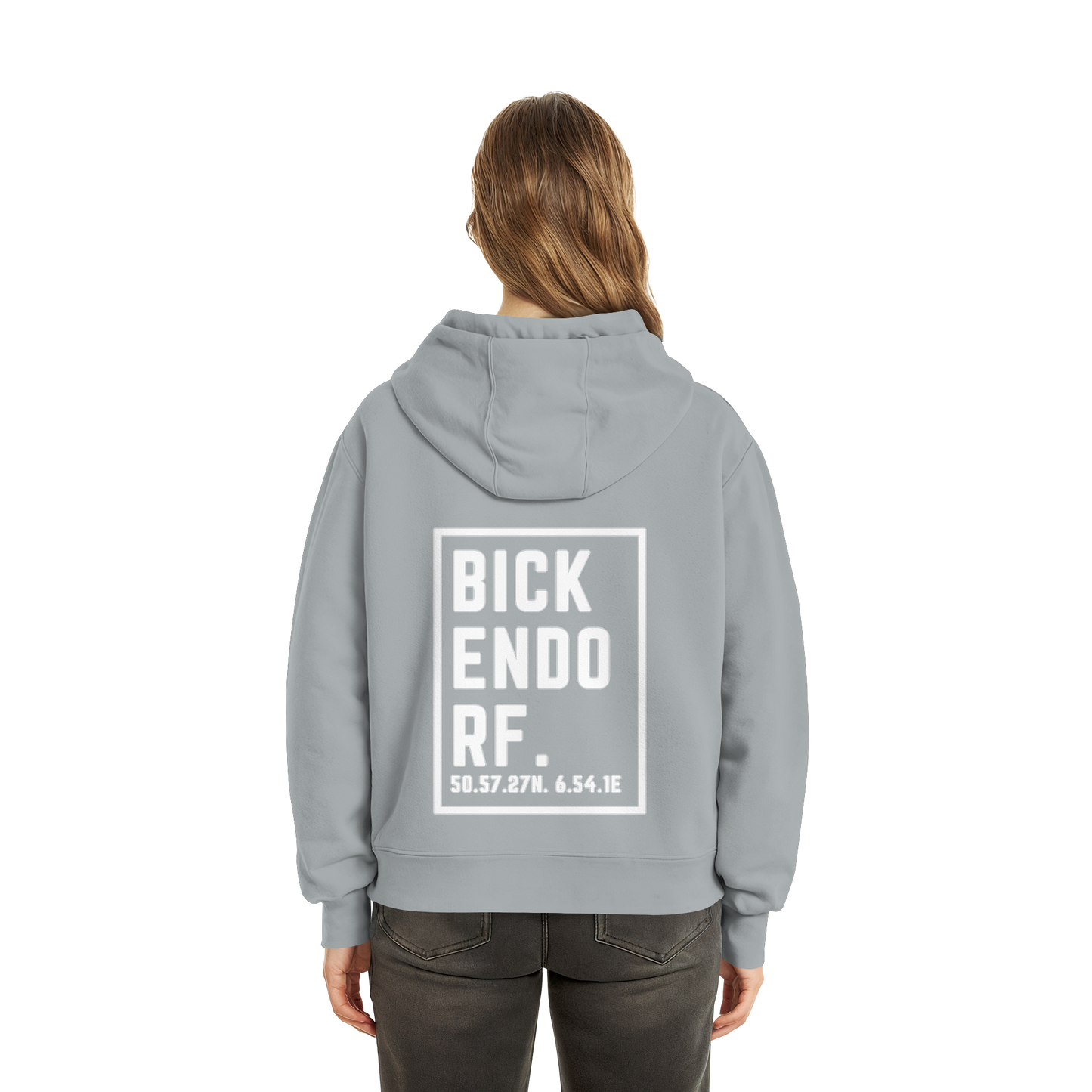 Bickendorf Koordinaten (großer Druck auf dem Rücken) - Fluffy Boxcut Zipper