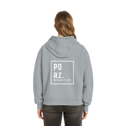 Porz Koordinaten (großer Druck Rücken) - Fluffy Boxcut Zipper