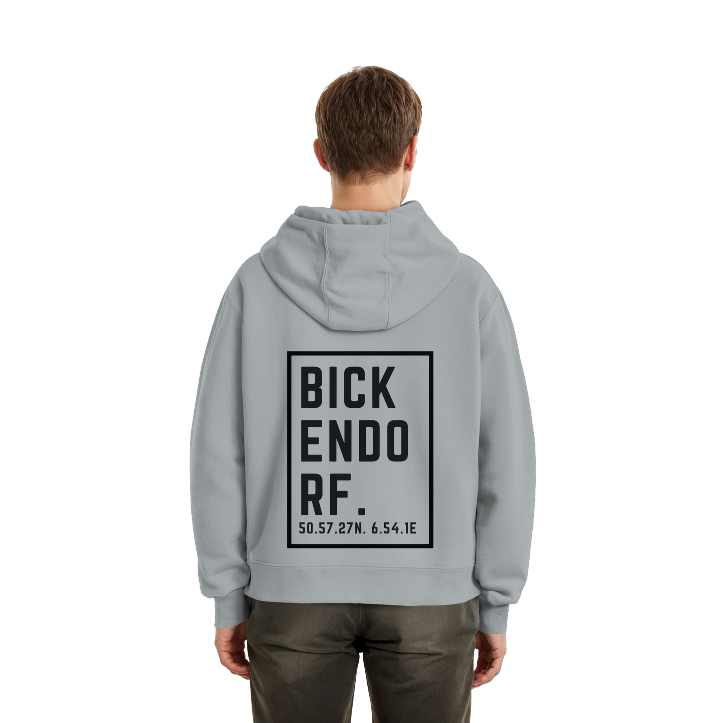 Bickendorf Koordinaten (großer Druck auf dem Rücken) - Fluffy Boxcut Zipper