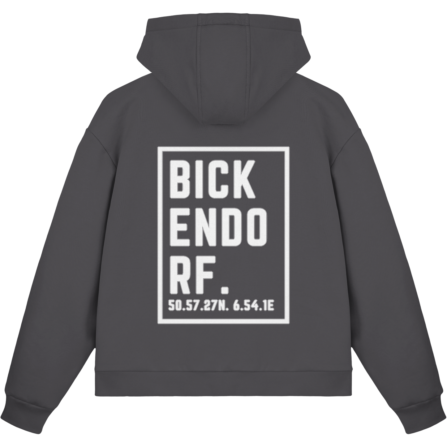 Bickendorf Koordinaten (großer Druck auf dem Rücken) - Fluffy Boxcut Zipper