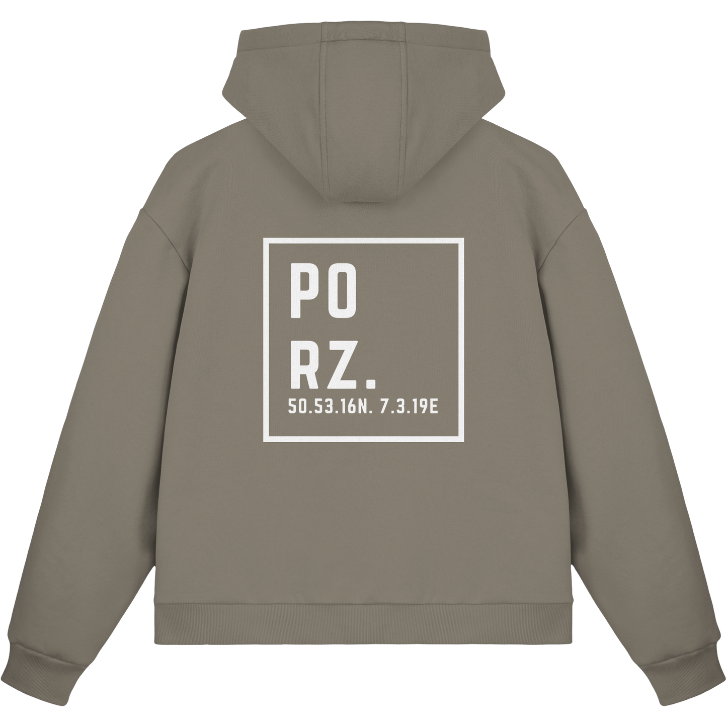 Porz Koordinaten (großer Druck Rücken) - Fluffy Boxcut Zipper