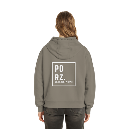 Porz Koordinaten (großer Druck Rücken) - Fluffy Boxcut Zipper