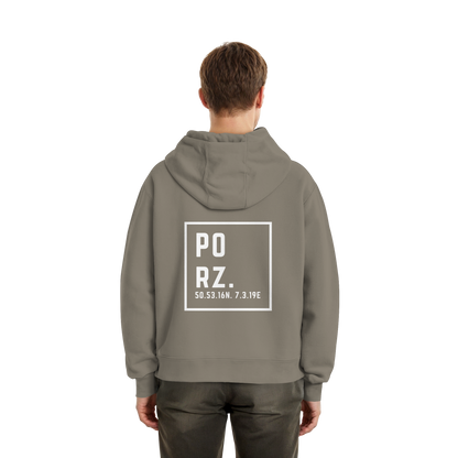 Porz Koordinaten (großer Druck Rücken) - Fluffy Boxcut Zipper