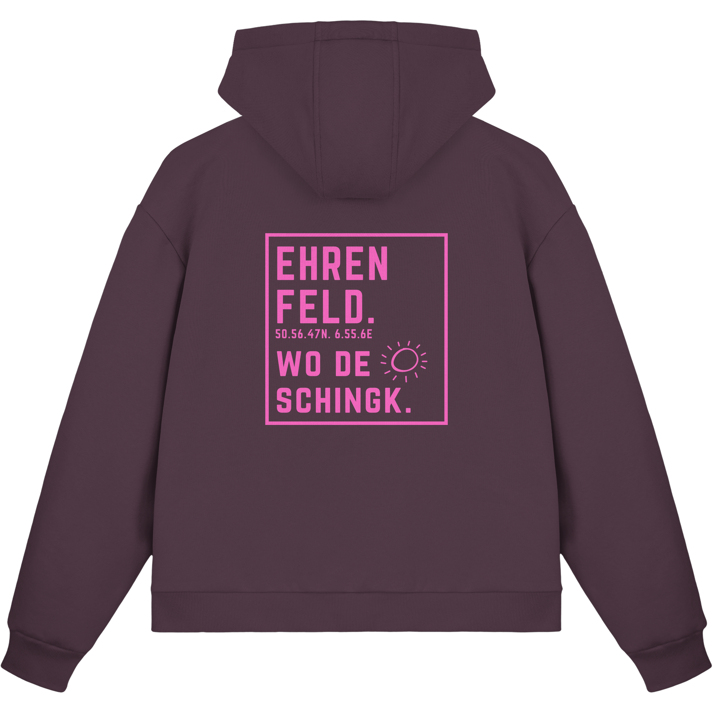 Wo de Sonn schingk - Ehrenfeld Druck Rücken  - Fluffy Boxcut Zipper