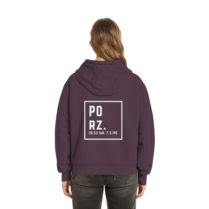 Porz Koordinaten (großer Druck Rücken) - Fluffy Boxcut Zipper