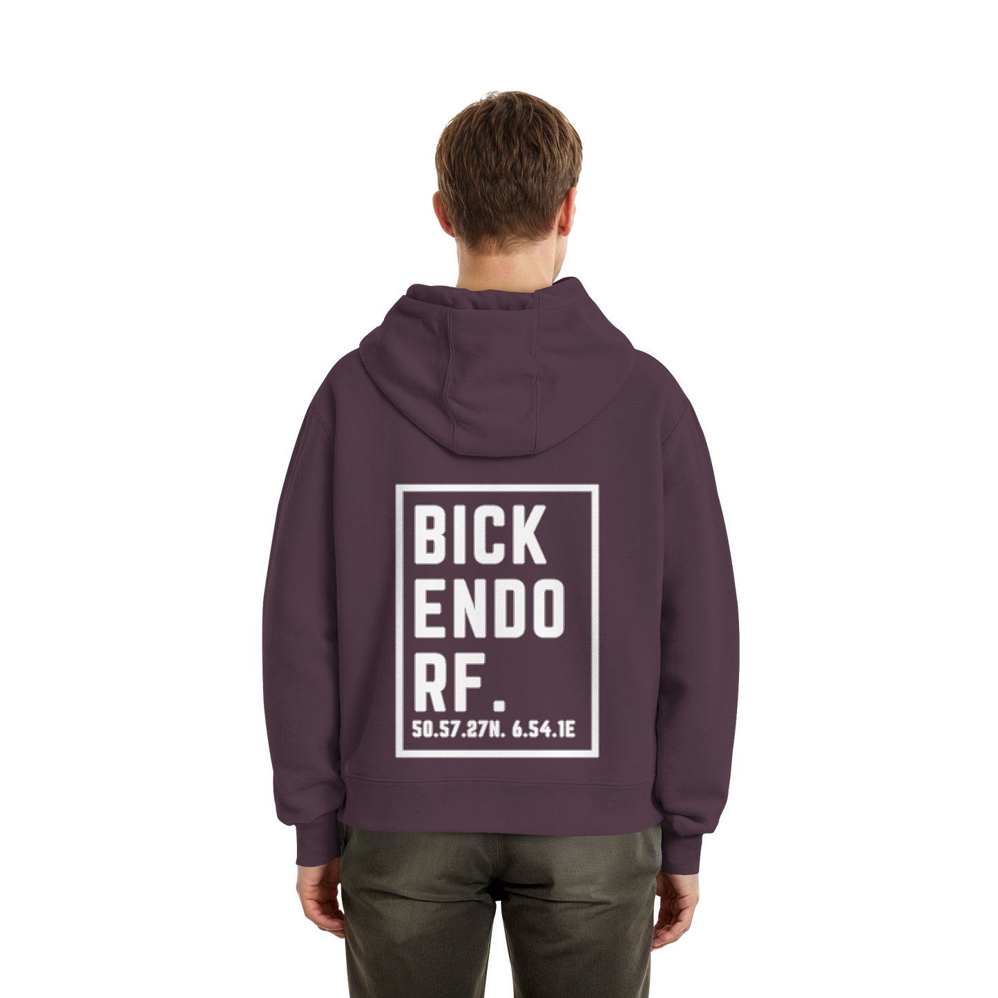 Bickendorf Koordinaten (großer Druck auf dem Rücken) - Fluffy Boxcut Zipper