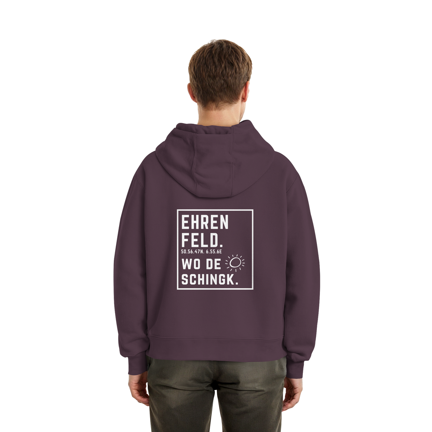 Wo de Sonn schingk - Ehrenfeld Druck Rücken  - Fluffy Boxcut Zipper