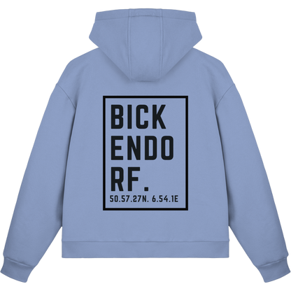 Bickendorf Koordinaten (großer Druck auf dem Rücken) - Fluffy Boxcut Zipper