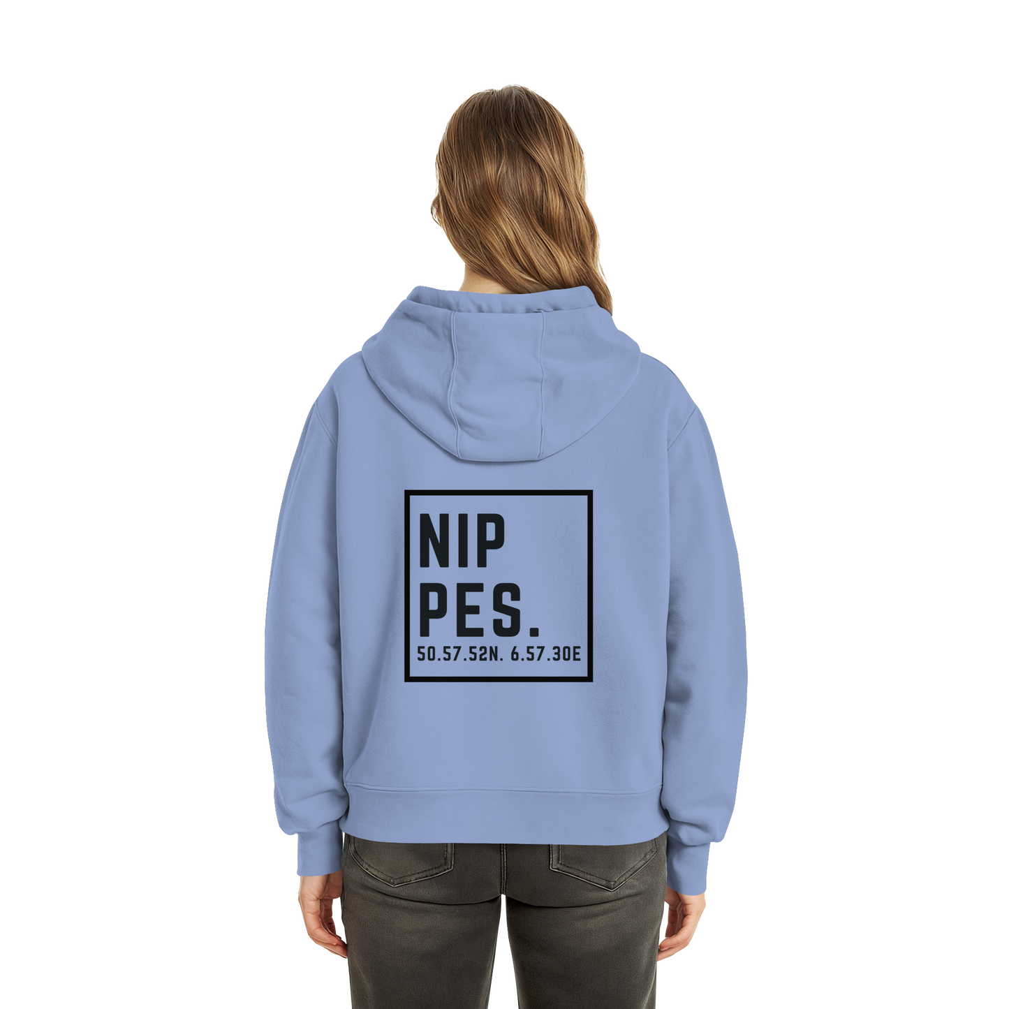 Nippes Koordinaten (großer Druck auf dem Rücken) - Fluffy Boxcut Zipper