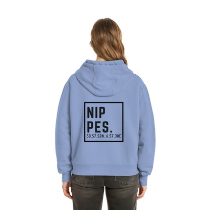 Nippes Koordinaten (großer Druck auf dem Rücken) - Fluffy Boxcut Zipper