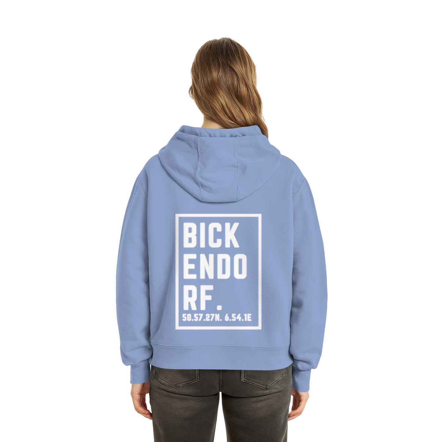 Bickendorf Koordinaten (großer Druck auf dem Rücken) - Fluffy Boxcut Zipper