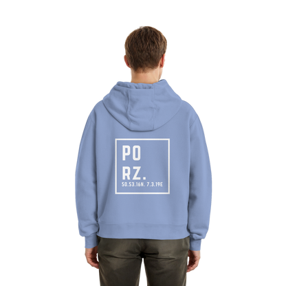 Porz Koordinaten (großer Druck Rücken) - Fluffy Boxcut Zipper