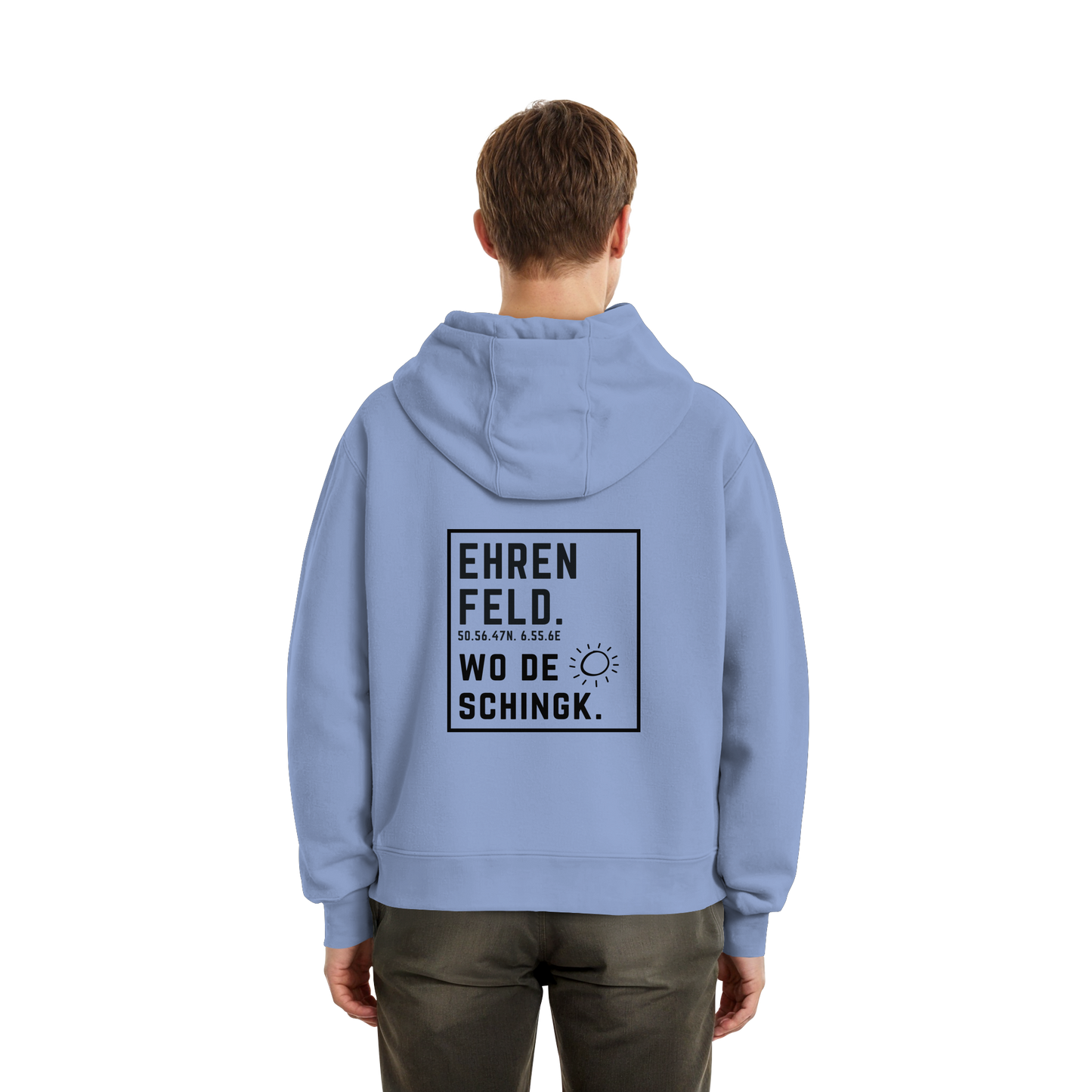 Wo de Sonn schingk - Ehrenfeld Druck Rücken - Fluffy Boxcut Zipper