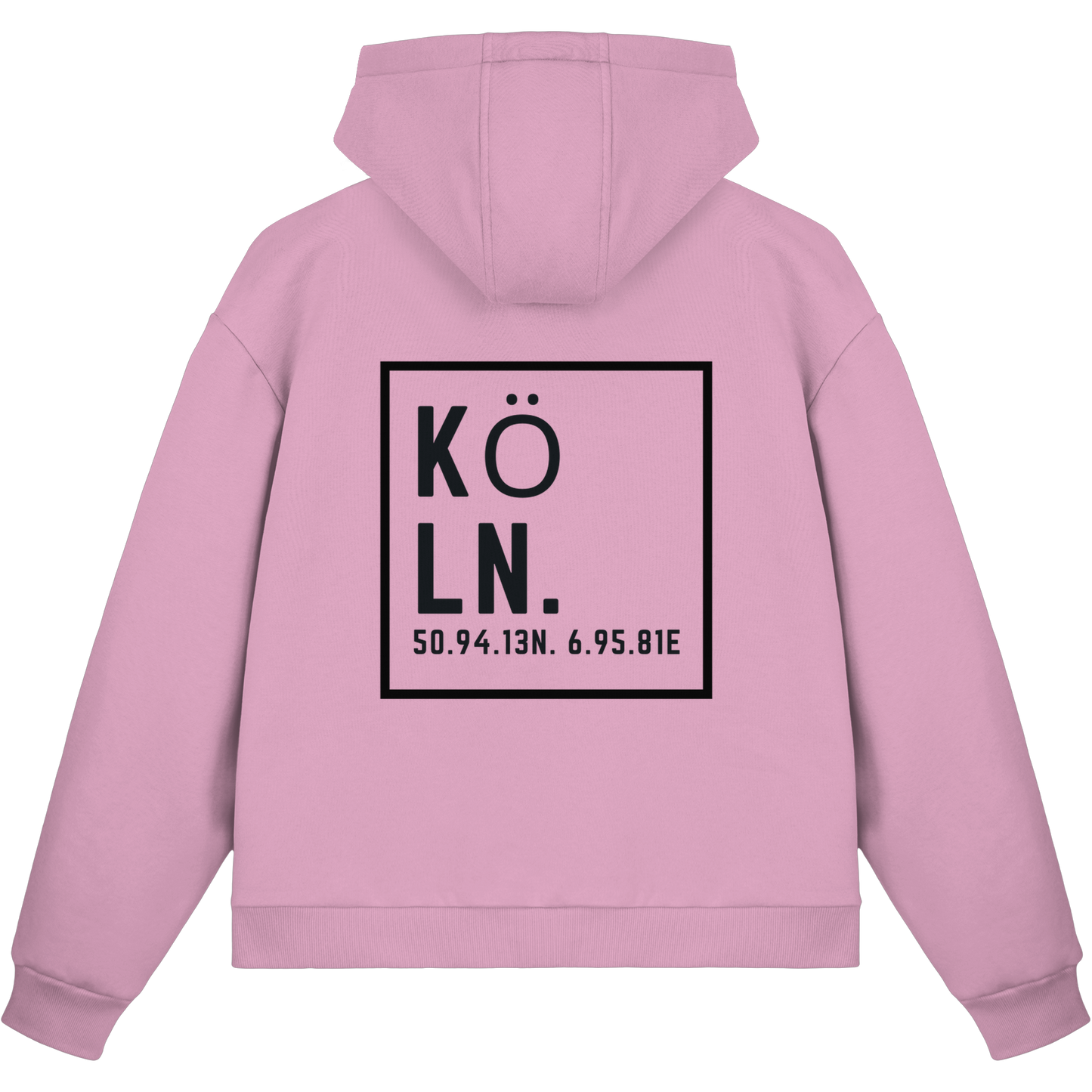 Köln Koordinaten (großer Druck auf dem Rücken) - Fluffy Boxcut Zipper