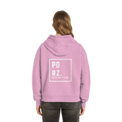Porz Koordinaten (großer Druck Rücken) - Fluffy Boxcut Zipper