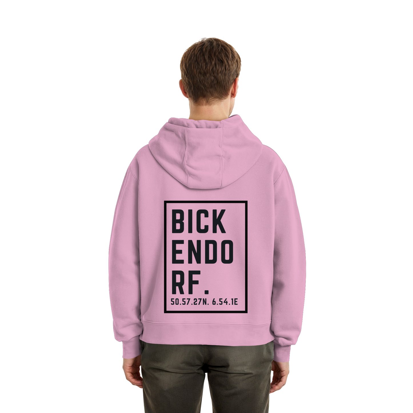 Bickendorf Koordinaten (großer Druck auf dem Rücken) - Fluffy Boxcut Zipper