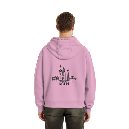 Köln Skyline (großer Druck auf dem Rücken) - Fluffy Boxcut Zipper