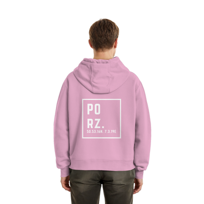 Porz Koordinaten (großer Druck Rücken) - Fluffy Boxcut Zipper
