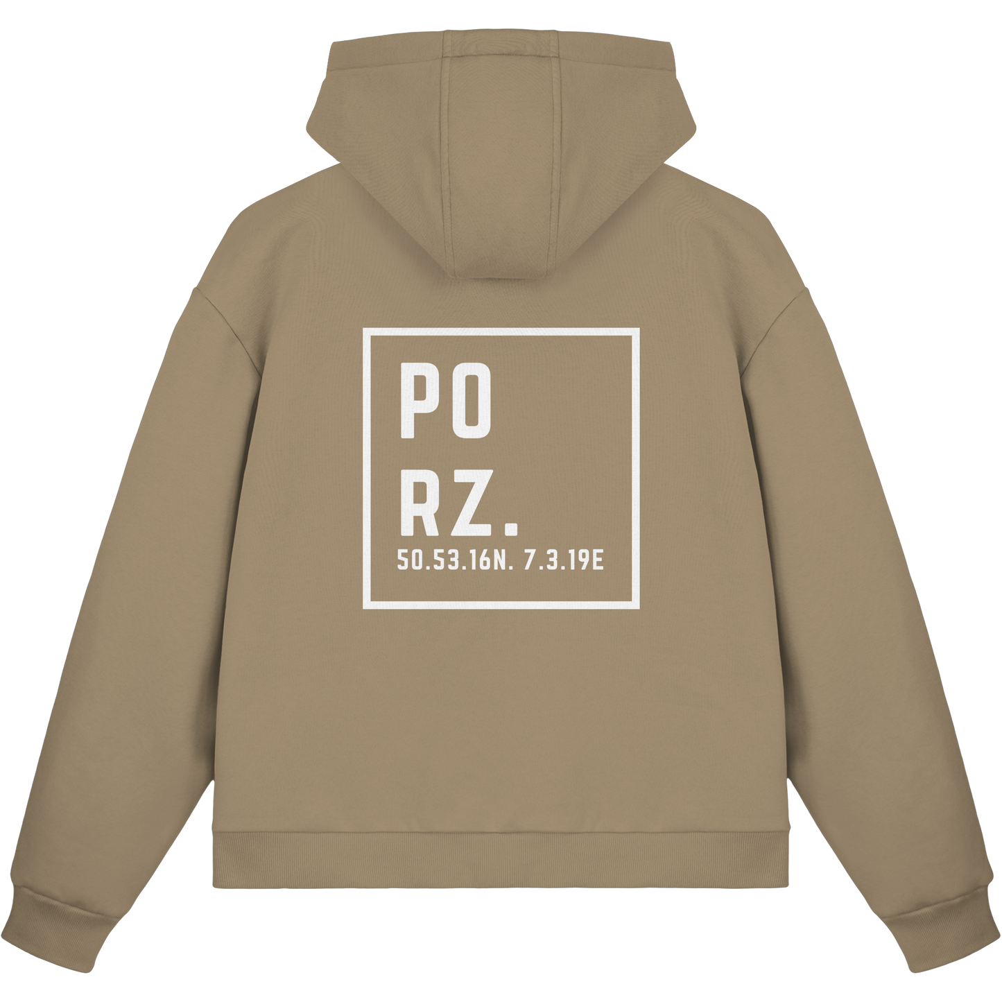 Porz Koordinaten (großer Druck Rücken) - Fluffy Boxcut Zipper