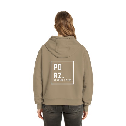Porz Koordinaten (großer Druck Rücken) - Fluffy Boxcut Zipper