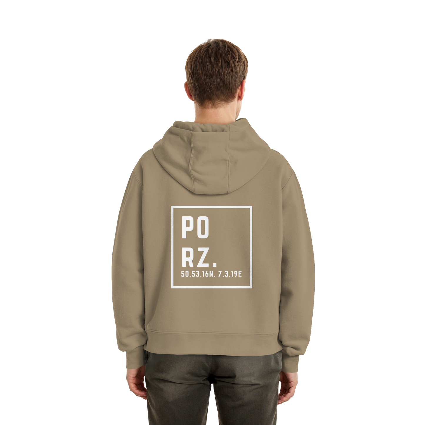 Porz Koordinaten (großer Druck Rücken) - Fluffy Boxcut Zipper