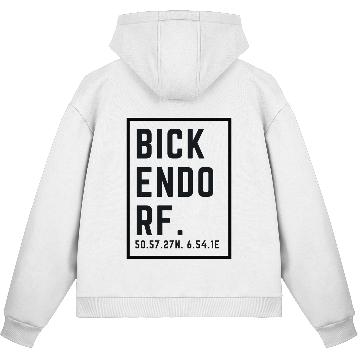 Bickendorf Koordinaten (großer Druck auf dem Rücken) - Fluffy Boxcut Zipper