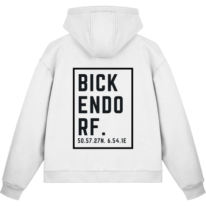 Bickendorf Koordinaten (großer Druck auf dem Rücken) - Fluffy Boxcut Zipper