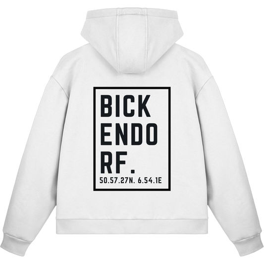Bickendorf Koordinaten (großer Druck auf dem Rücken) - Fluffy Boxcut Zipper