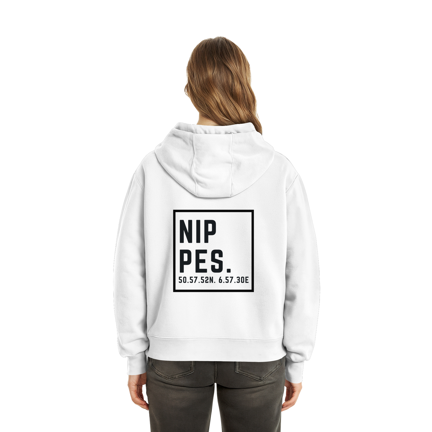 Nippes Koordinaten (großer Druck auf dem Rücken) - Fluffy Boxcut Zipper