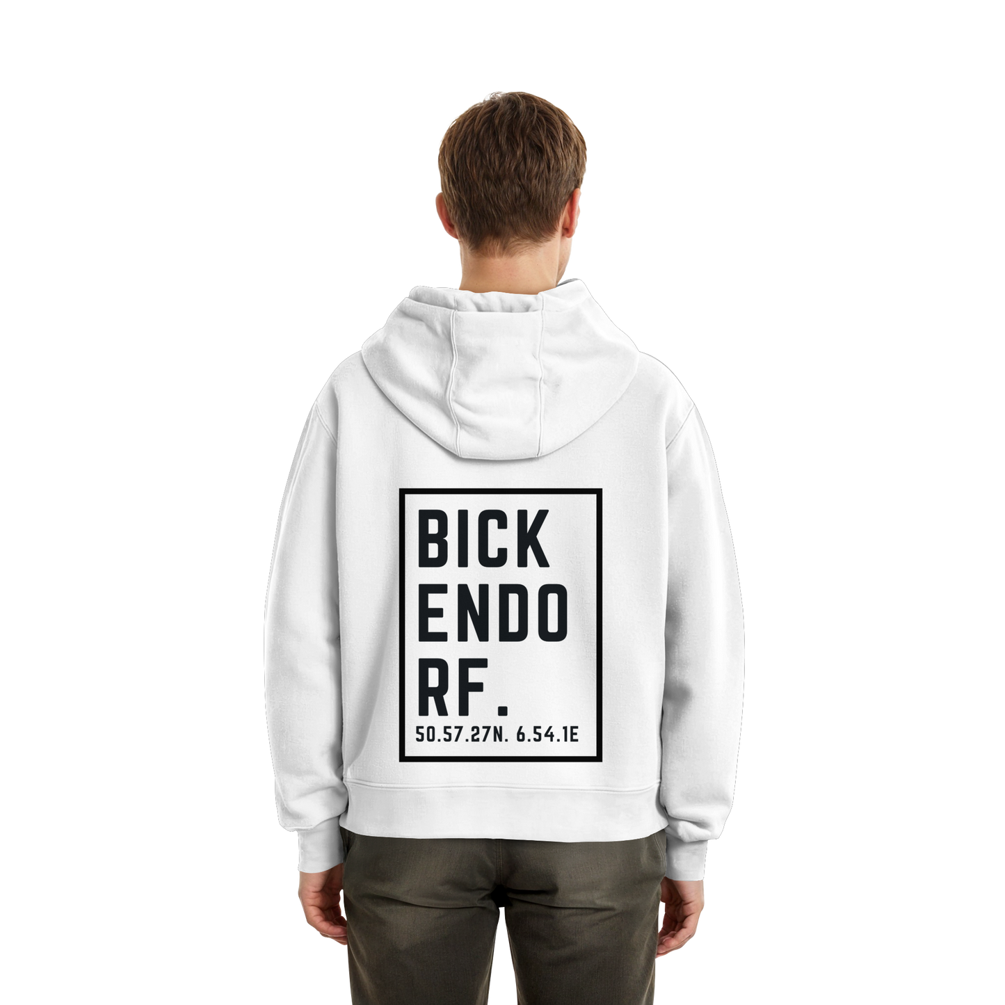 Bickendorf Koordinaten (großer Druck auf dem Rücken) - Fluffy Boxcut Zipper