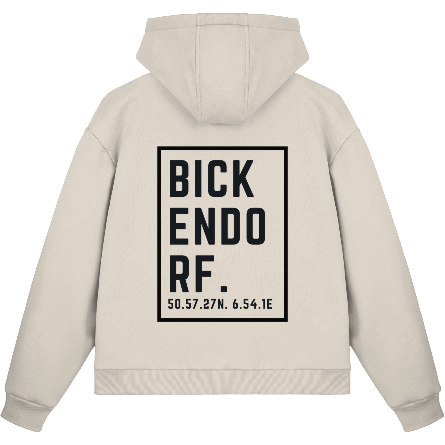 Bickendorf Koordinaten (großer Druck auf dem Rücken) - Fluffy Boxcut Zipper