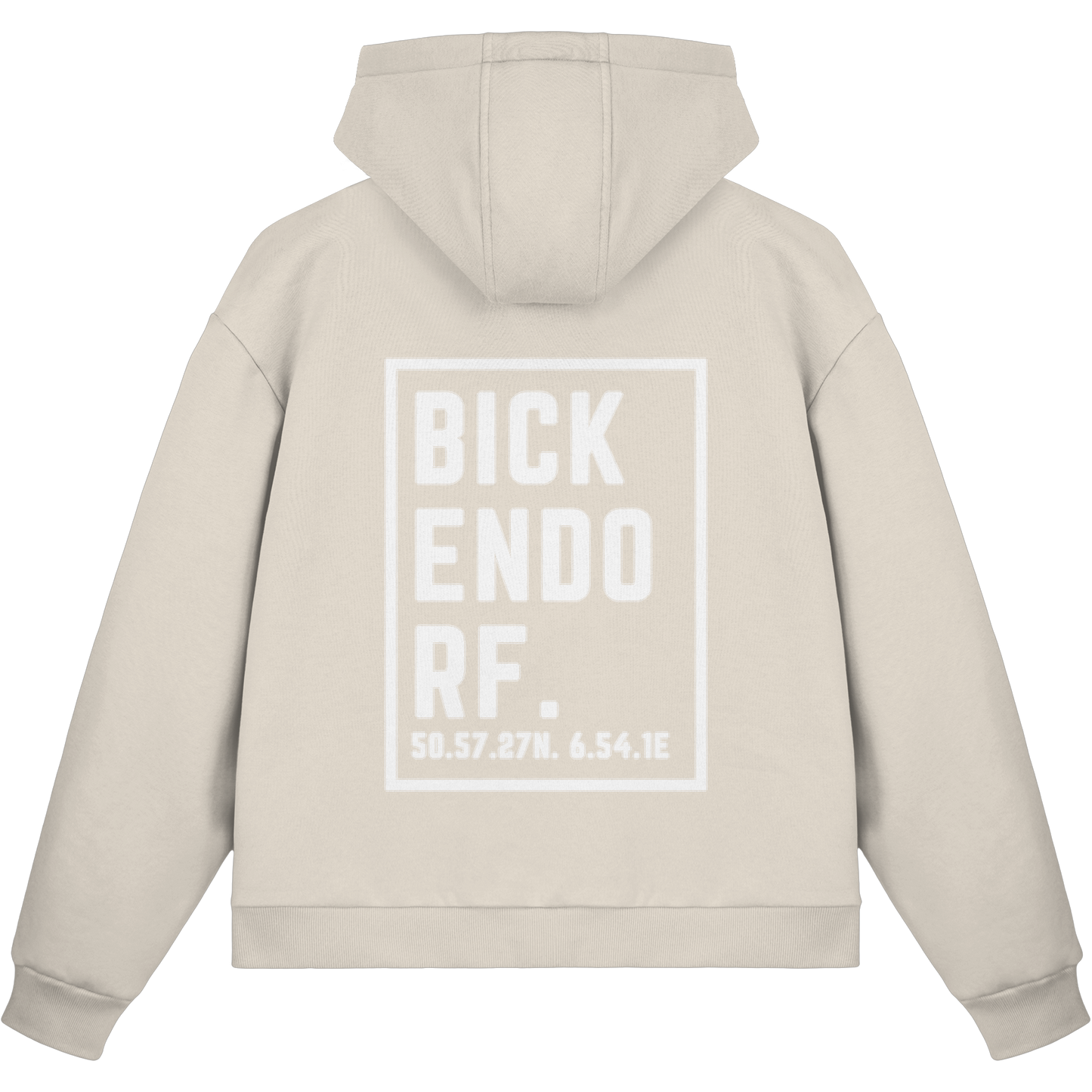 Bickendorf Koordinaten (großer Druck auf dem Rücken) - Fluffy Boxcut Zipper