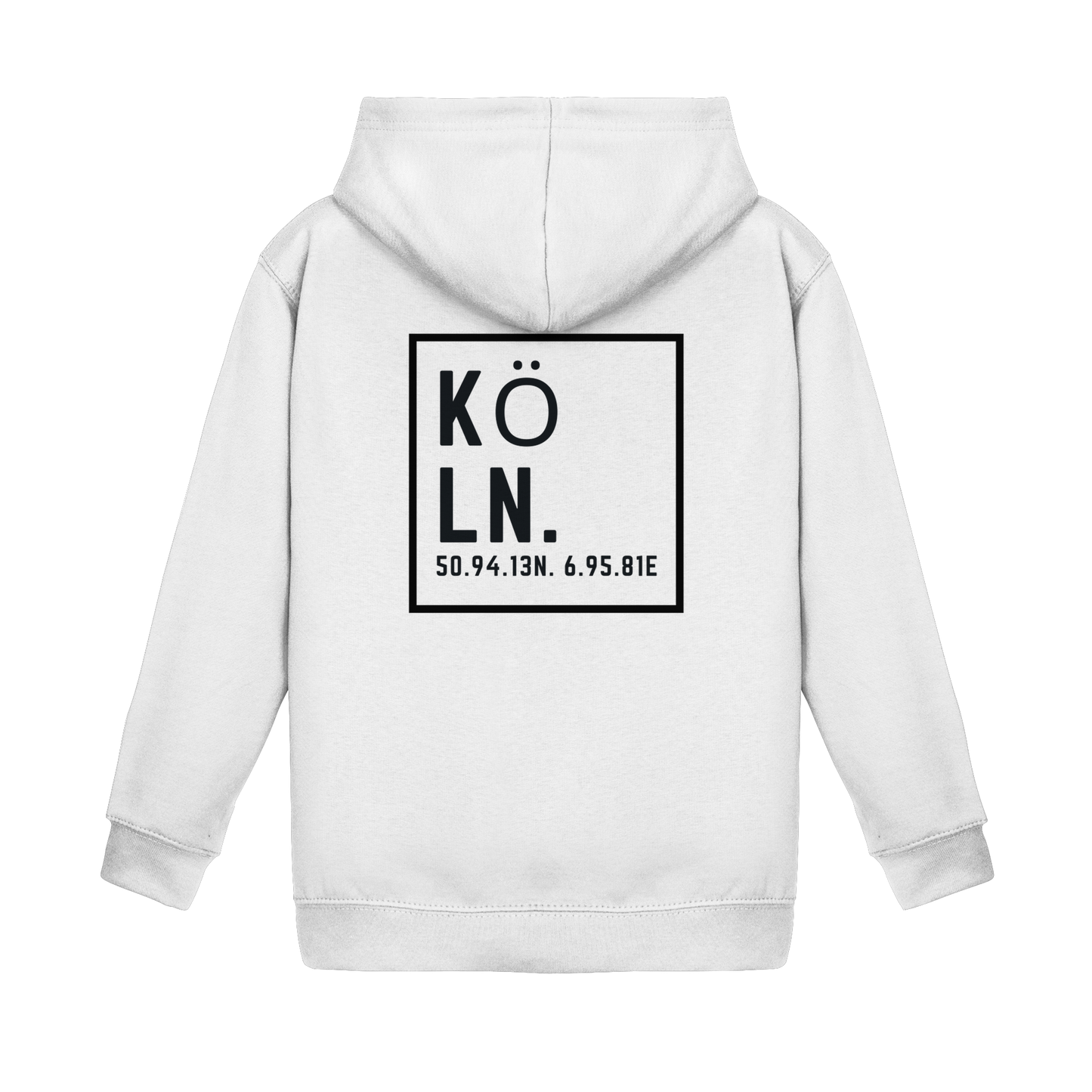 Köln Koordinaten (großer Druck auf dem Rücken) - Kids Basic Hoodie
