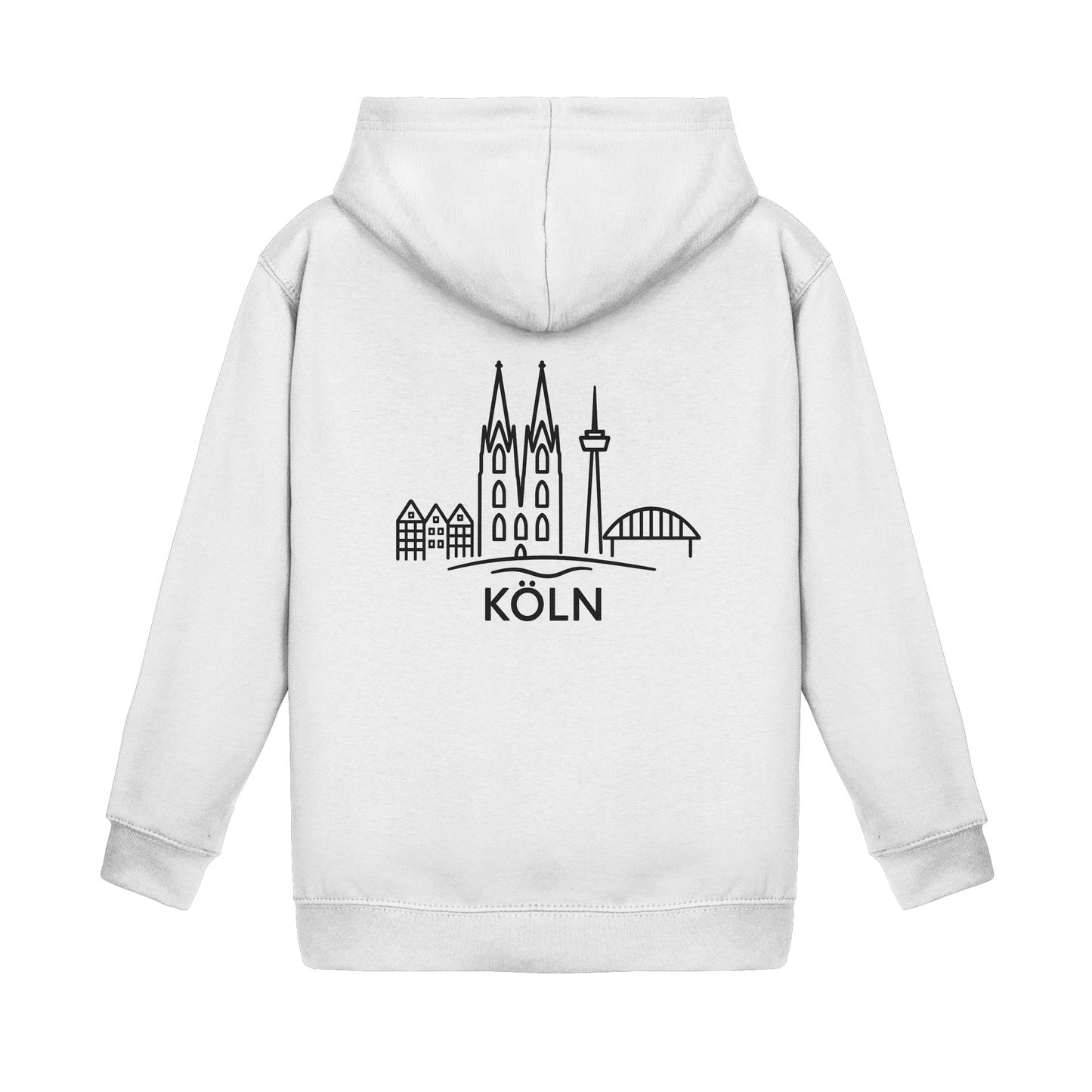 Köln Skyline (großer Druck auf dem Rücken) - Kids Basic Hoodie