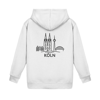 Köln Skyline (großer Druck auf dem Rücken) - Kids Basic Hoodie