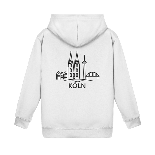 Köln Skyline (großer Druck auf dem Rücken) - Kids Basic Hoodie