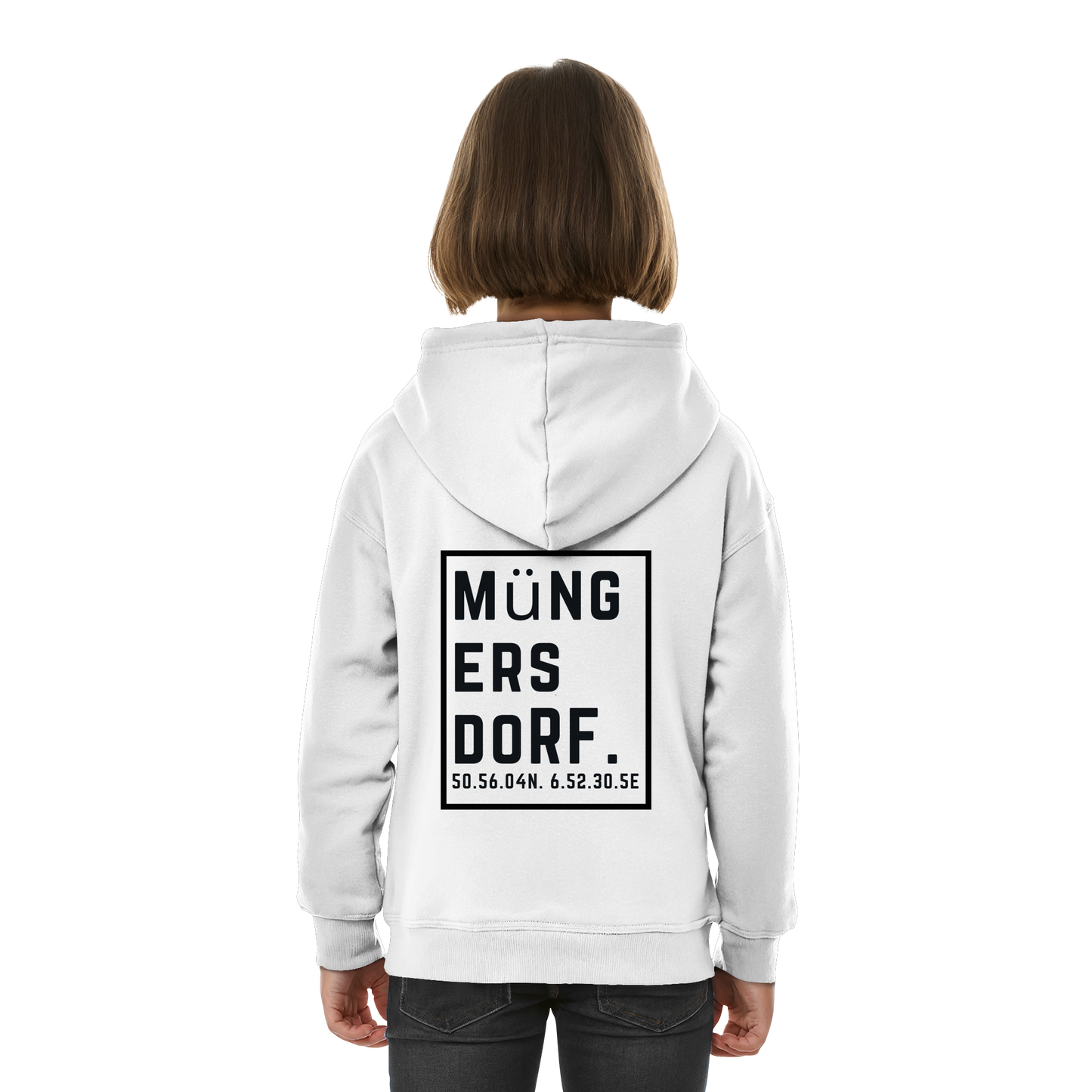Müngersdorf Koordinaten (großer Druck auf dem Rücken) - Kids Basic Hoodie