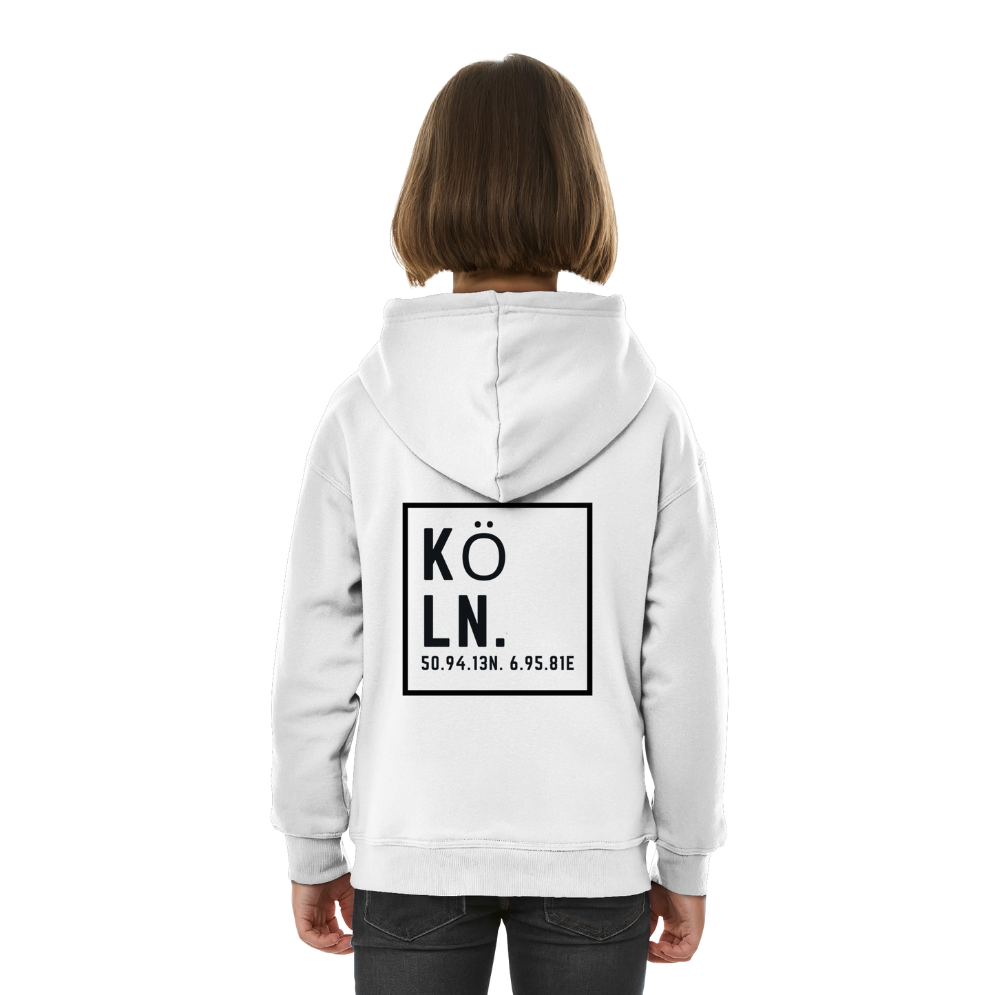Köln Koordinaten (großer Druck auf dem Rücken) - Kids Basic Hoodie