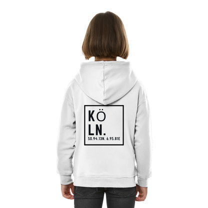 Köln Koordinaten (großer Druck auf dem Rücken) - Kids Basic Hoodie